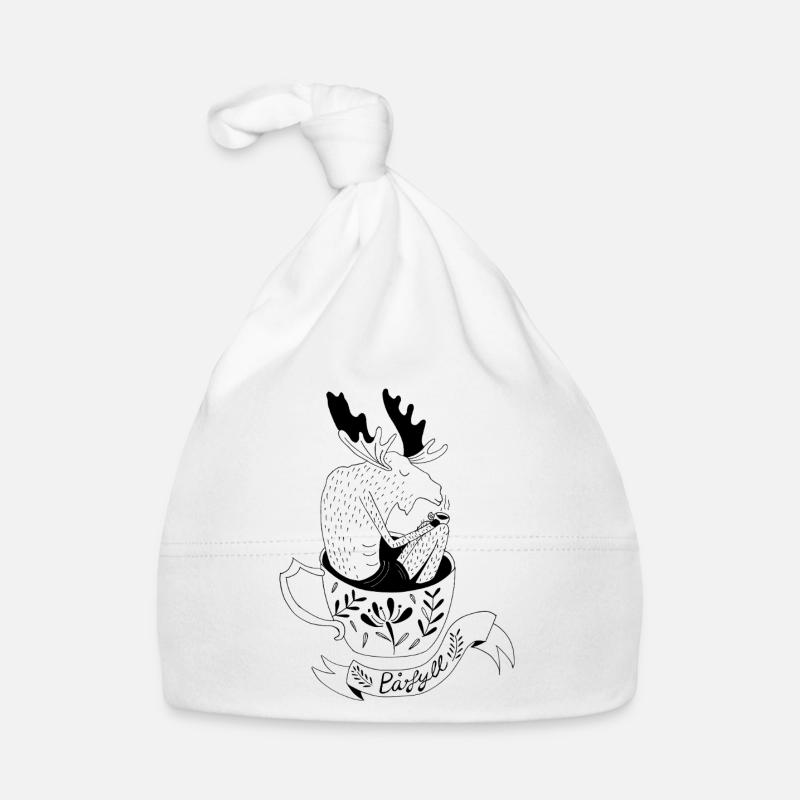 Norweger Elch liebt Kaffee Baby Bio-Mütze