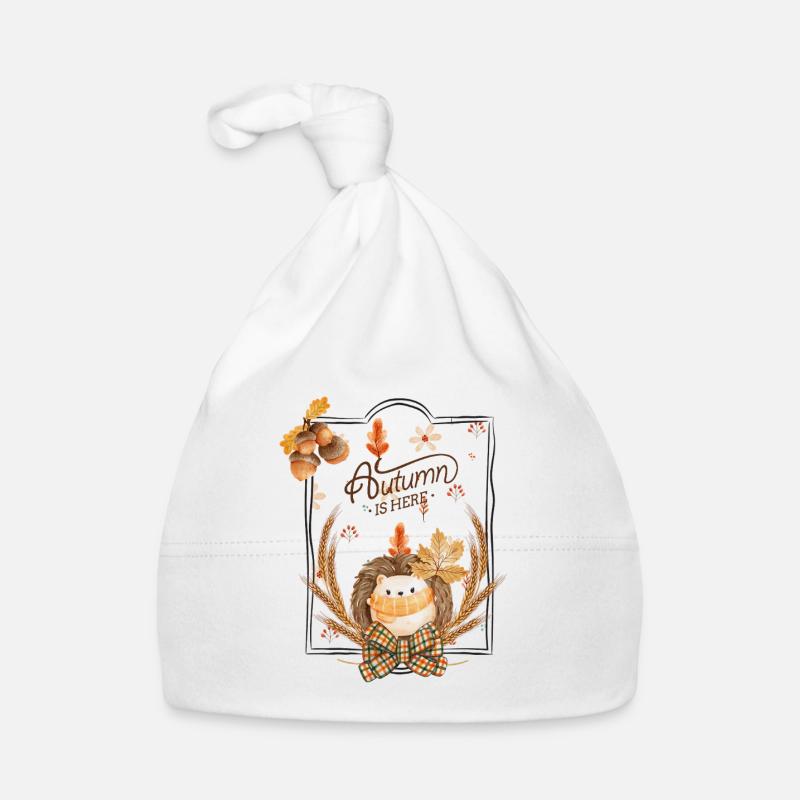 Hérisson d’automne feuilles cadre Bonnet bio Bébé