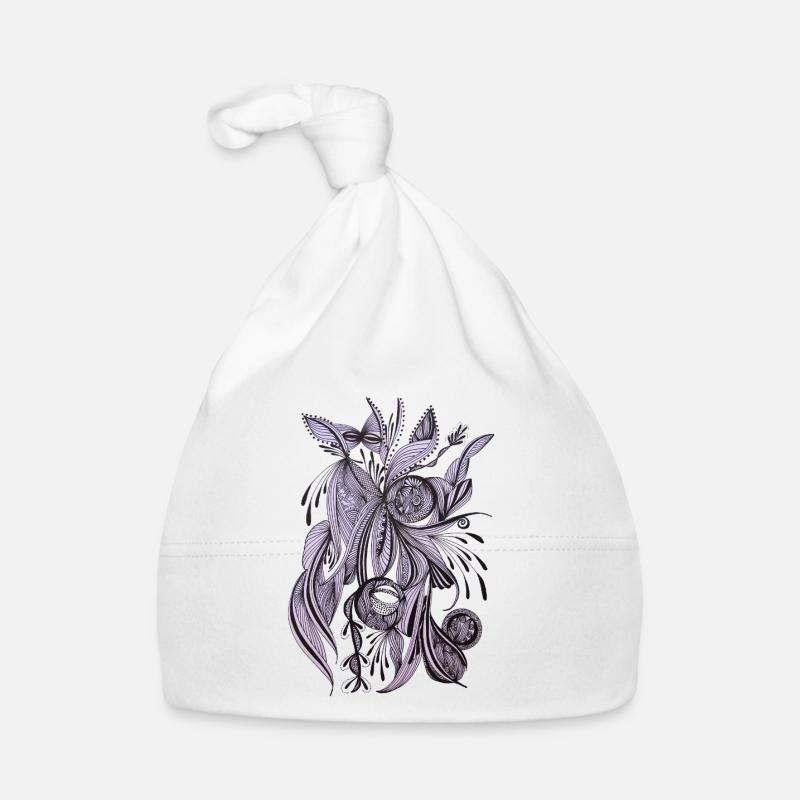Fleur de ligne violette Bonnet bio Bébé