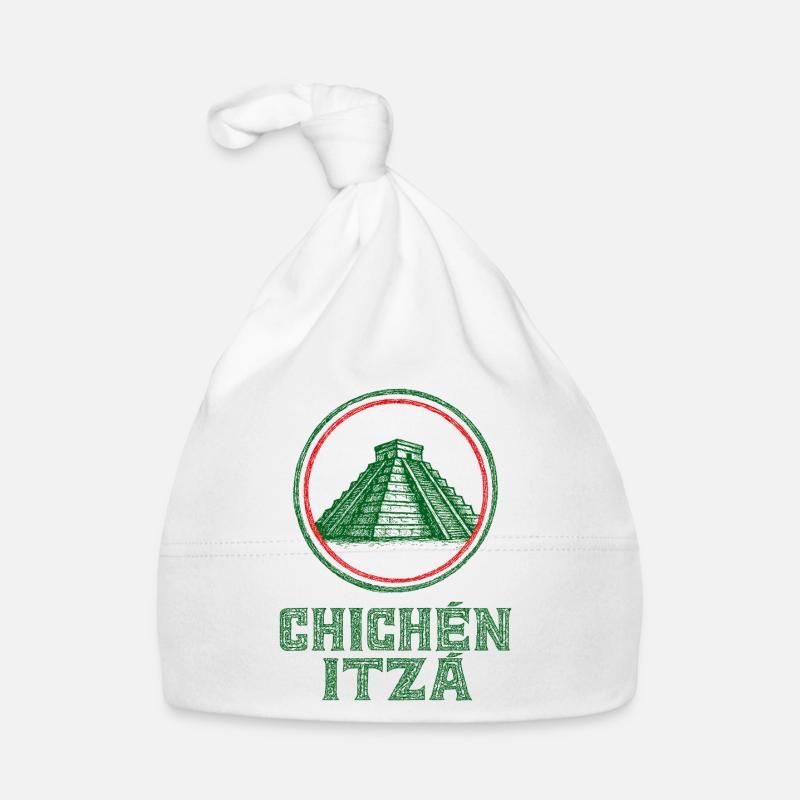 Drapeau du temple de Chichen Itza Mexique Bonnet bio Bébé