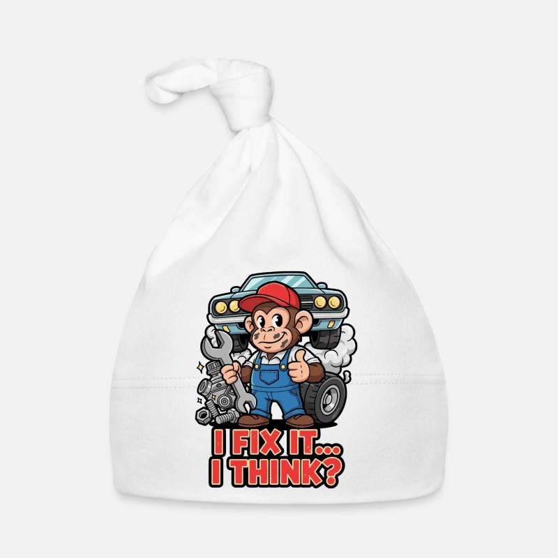 Monkey Mechanic – I Fix It Organic Baby Cap