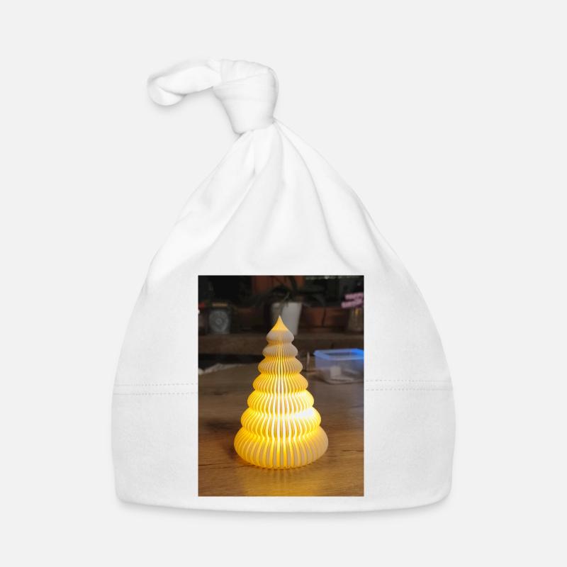 Gelbe Papierlampe in Stufenform Baby Bio-Mütze