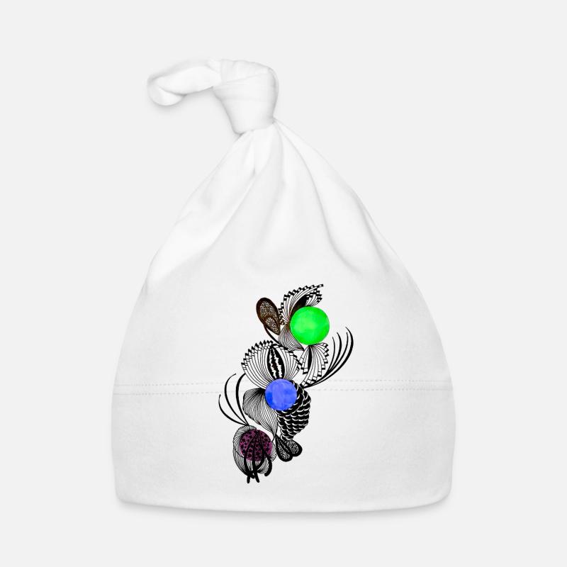 Alignez les fleurs avec des boules de couleur Bonnet bio Bébé