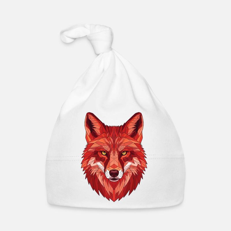 Polygonal Fox Head Organic Baby Cap