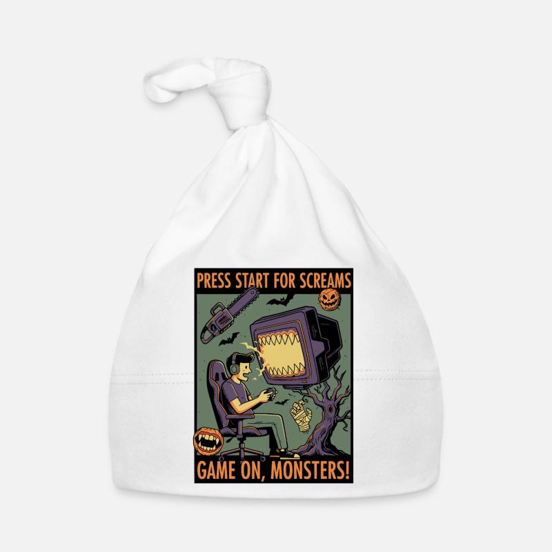 Continuez à jouer, Monster : Spooky Gamer Design Bonnet bio Bébé