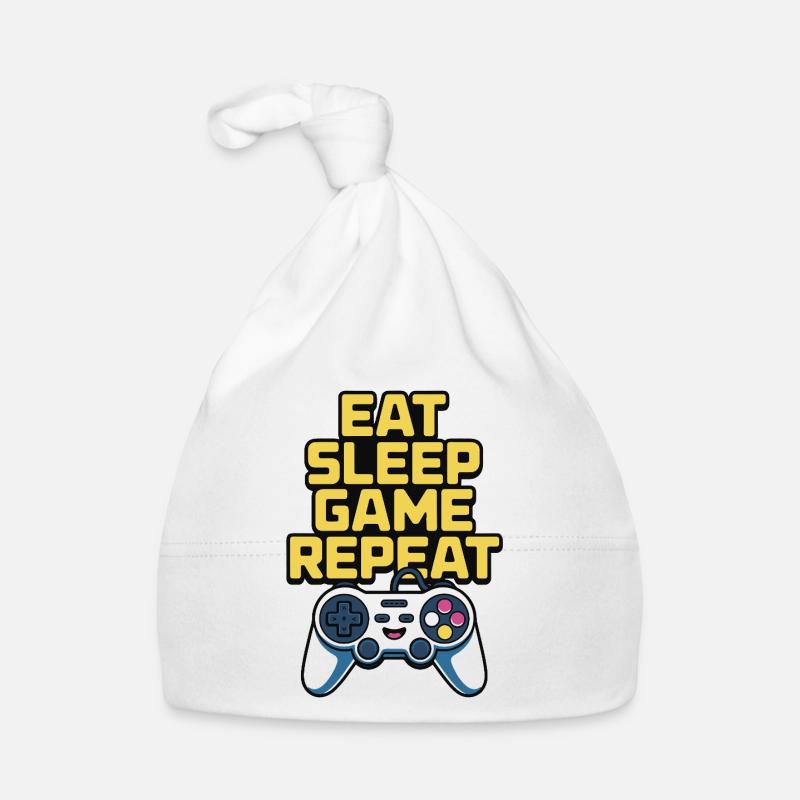 Eat Sleep Game Repeat Organic Baby Cap