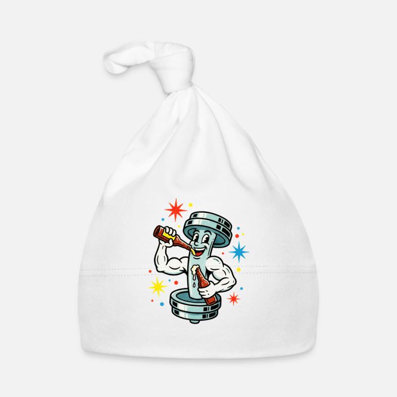 Entraînez-vous dur, faites la fête plus dur. - Bonnet bio Bébé - blanc
