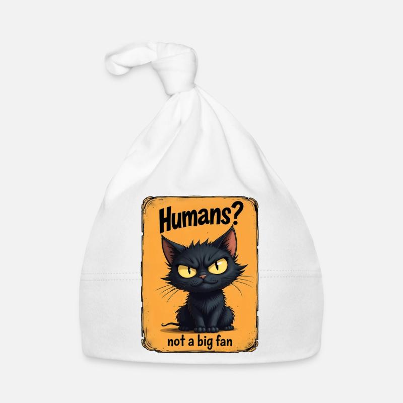 Not a Big Fan – Grumpy Black Cat  Organic Baby Cap