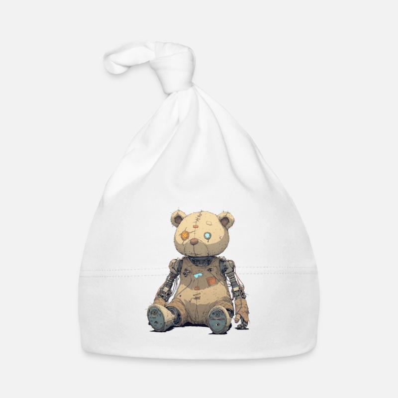 Ours en peluche réparé dans Rusty Robot Bonnet bio Bébé
