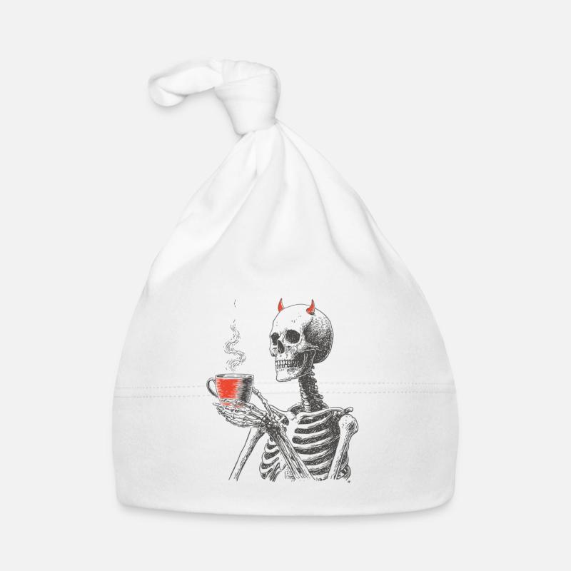 Devilish Coffee Skeleton Organic Baby Cap