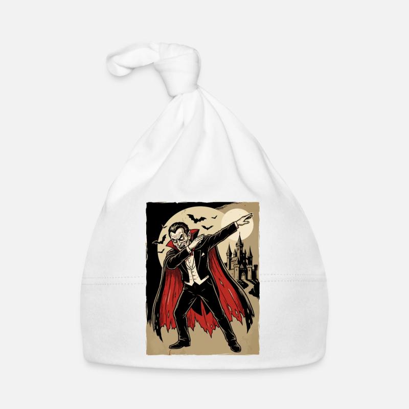 Dabbing Vampire – Funny Horror Cartoon Organic Baby Cap