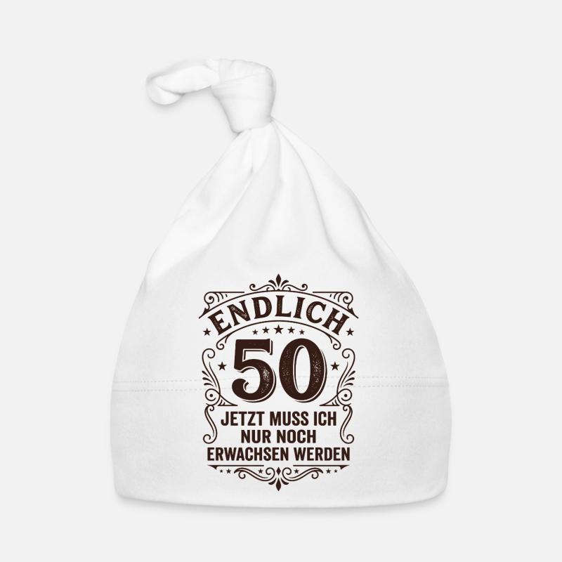 Finally 50th birthday - only growing up Organic Baby Cap