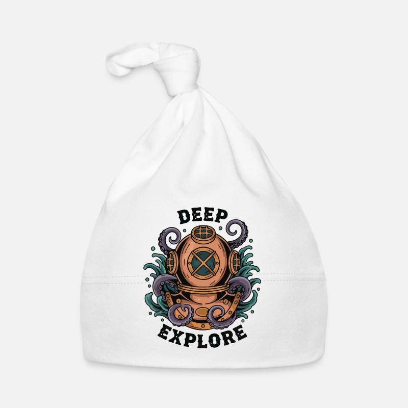 Vintage Diving Bell Deep Erkunde Oktopus Baby Bio-Mütze