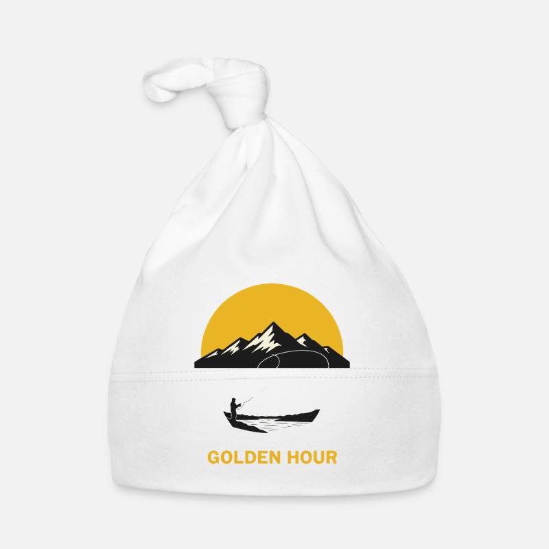 Pêche Rivière Soleil Golden Hour Bonnet bio Bébé