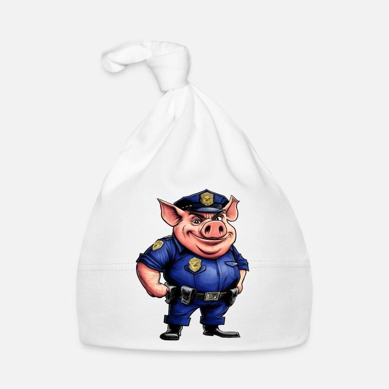 Pig Policeman Organic Baby Cap