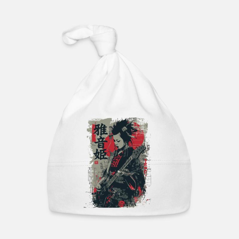 Guitariste Yōka dans le style Ukiyo-E Bonnet bio Bébé