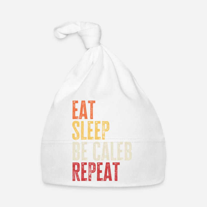 Eat Sleep Be Caleb Repeat Retro Name Organic Baby Cap