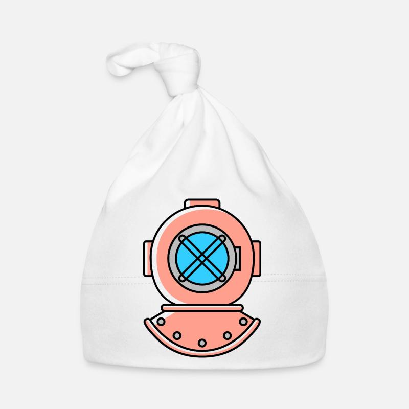 Symbole de plongée avec casque de plongée Bonnet bio Bébé