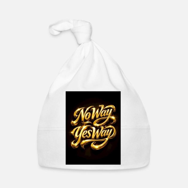 Golden No Way Yes Way Typography Organic Baby Cap