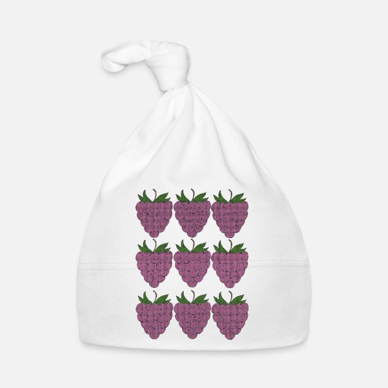 Textile à motif framboise Bonnet bio Bébé