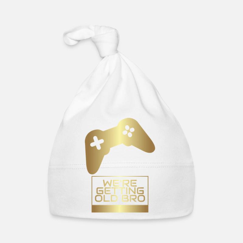 On devient vieux, frère gamer - Bonnet bio Bébé - blanc