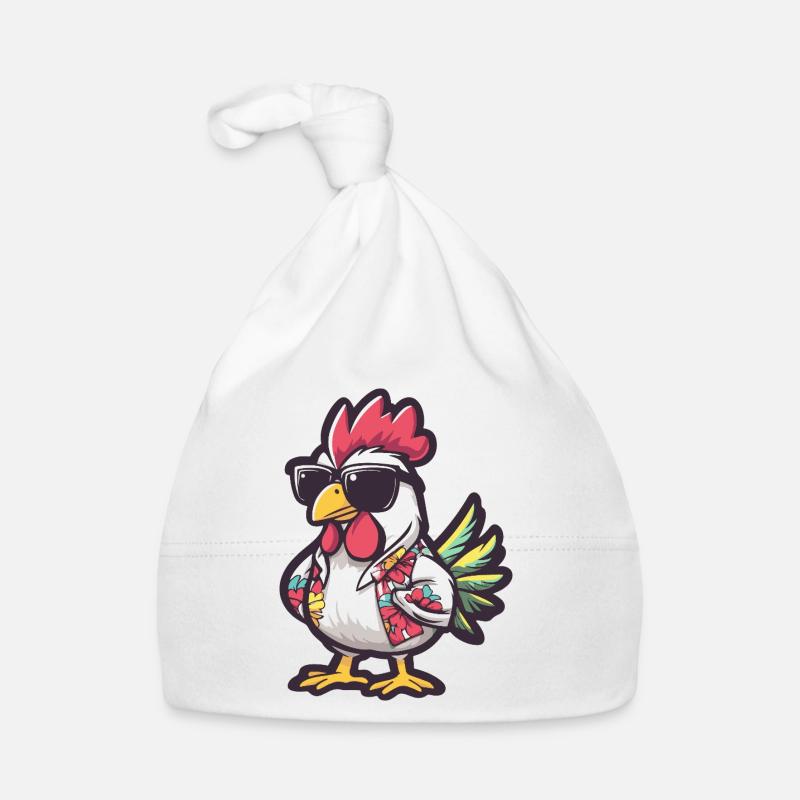 Rooster Comic Holiday Organic Baby Cap