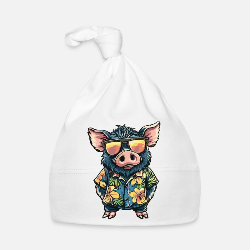 Porc Comic Sanglier de vacances Bonnet bio Bébé