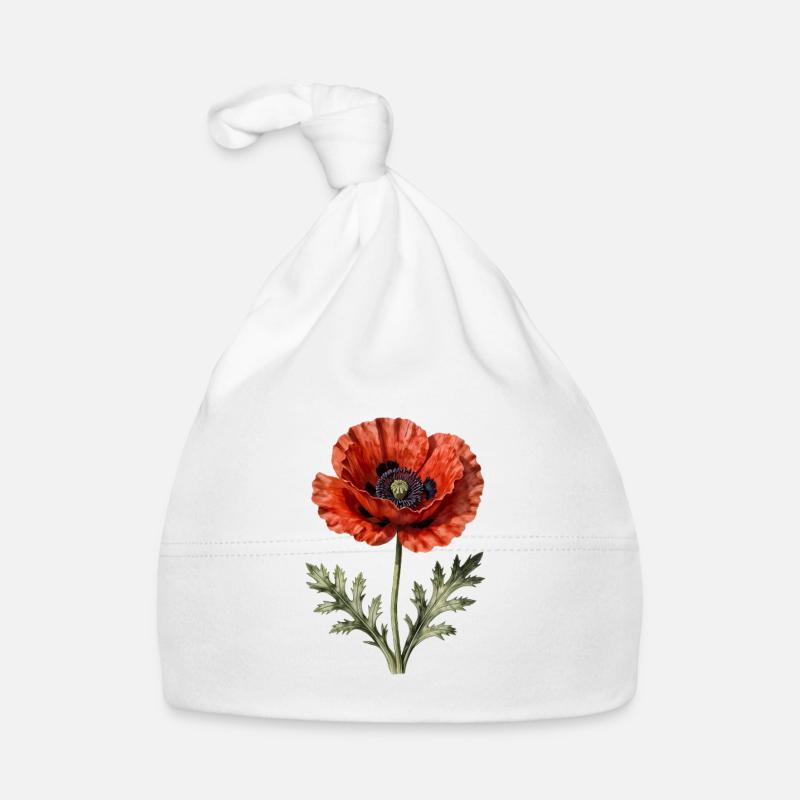 Red Poppy Organic Baby Cap