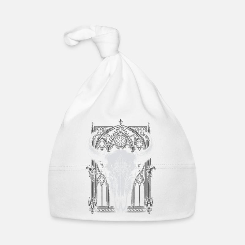 Gothic Bull Skull Crest Organic Baby Cap