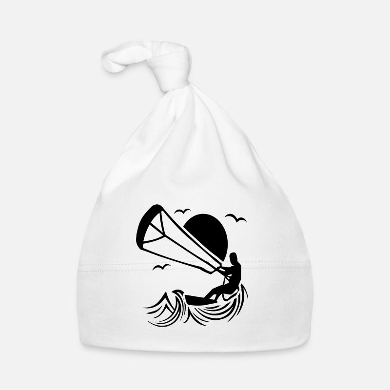 Kitesurfer Silhouette, Kiten Abenteuer Design Baby Bio-Mütze