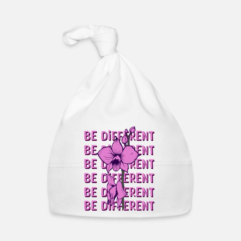 BE DIFFERENT - Orchidee Blumenliebe Positivität Baby Bio-Mütze