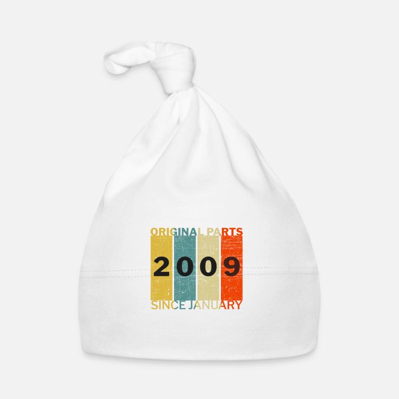 Né en janvier 2009 Drôle d’anniversaire Rétro Citation Bonnet bio Bébé