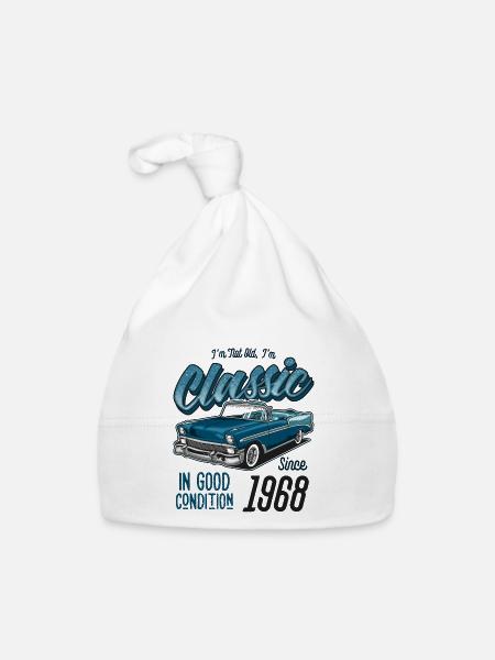 I'm Not Old I'm Classic Car Vintage Born In 1968 - Organic Baby Cap - white - Front