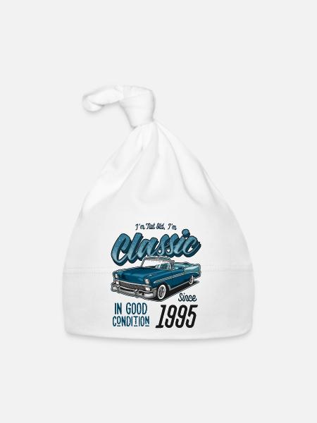 I'm Not Old I'm Classic Car Vintage Born In 1995 - Organic Baby Cap - white - Front