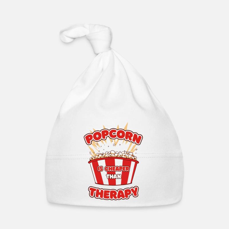 Le pop-corn est moins cher que Therapy Cinema Fan - Bonnet bio Bébé - blanc