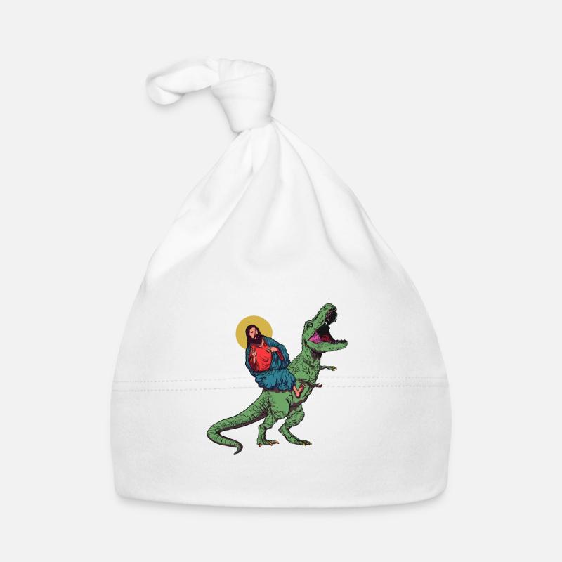 Cool Jesus Rides Dinosaur Funnier Bonnet bio Bébé