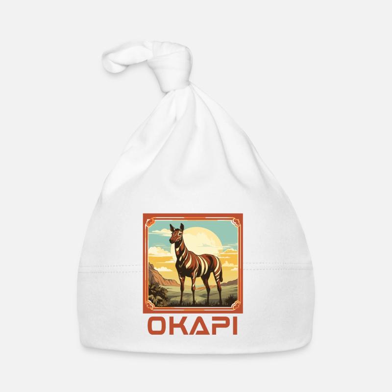 Okapi coucher de soleil Animal Bonnet bio Bébé