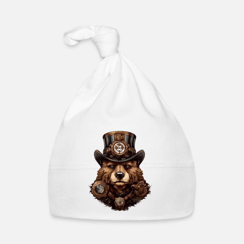 Ours, Faune, Animal, Nature, Steampunk Bonnet bio Bébé