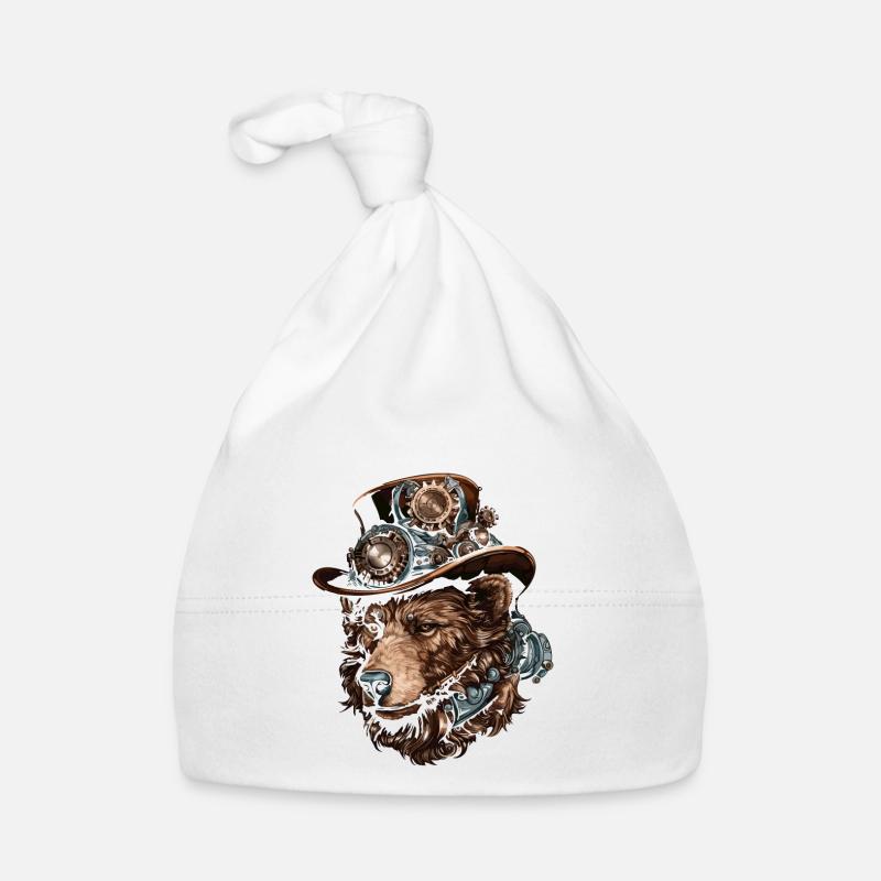 Ours, Faune, Animal, Nature, Steampunk Bonnet bio Bébé