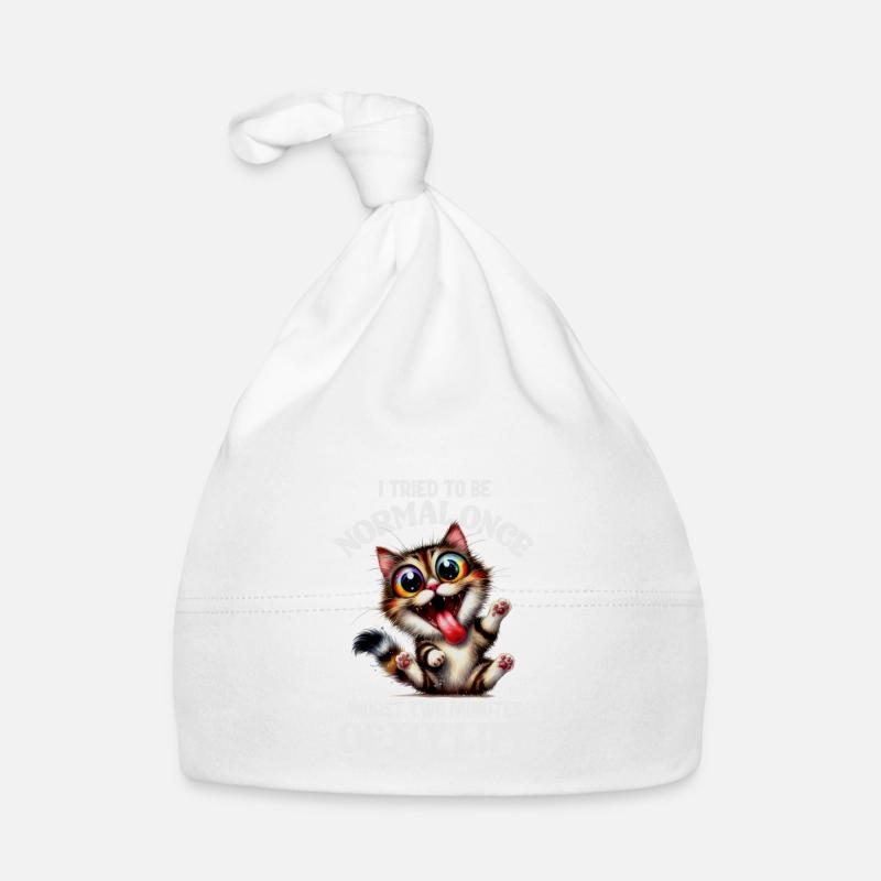 Normal Sein War Gestern Lustige Katze Spruch - Baby Bio-Mütze - Weiß
