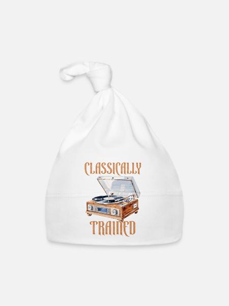 Classically Trained Vintage Record Player - Organic Baby Cap - white - Front
