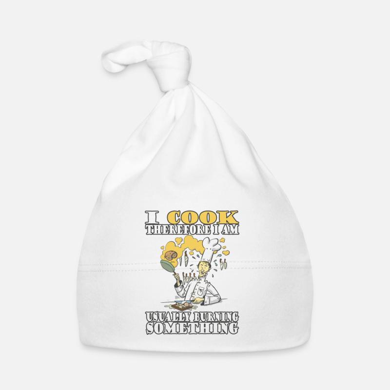 Ich Koche Also Bin Ich - Humorvolle Botschaft Baby Bio-Mütze