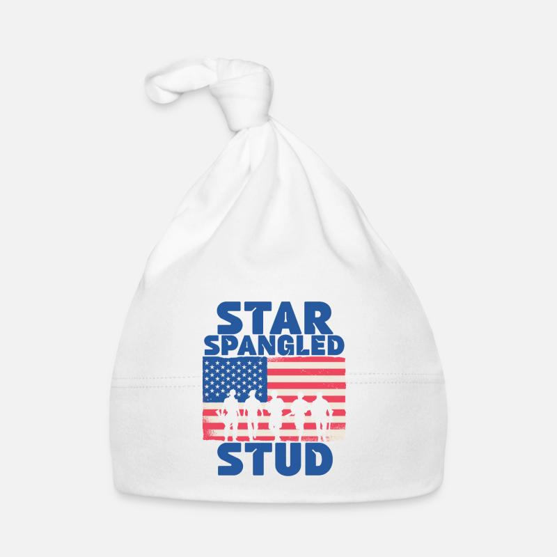 Star Spangled Stud Friedenszeichen USA Flagge Baby Bio-Mütze