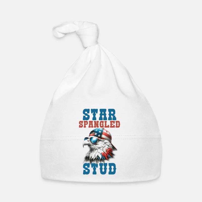 Star Spangled Stud Friedenszeichen USA Flagge Baby Bio-Mütze