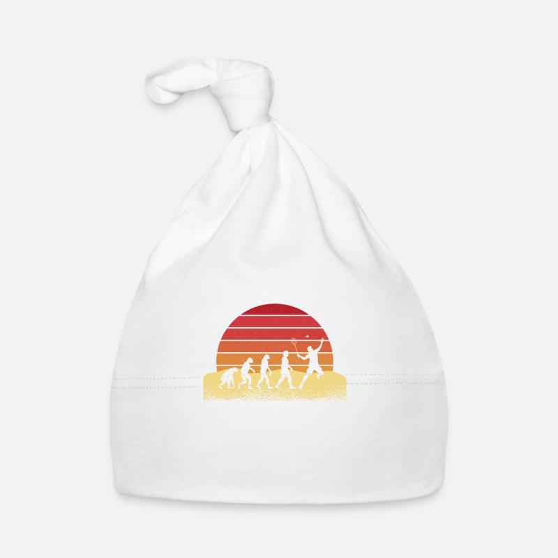 Evolution Badminton Retro Sonnenuntergang Design Baby Bio-Mütze