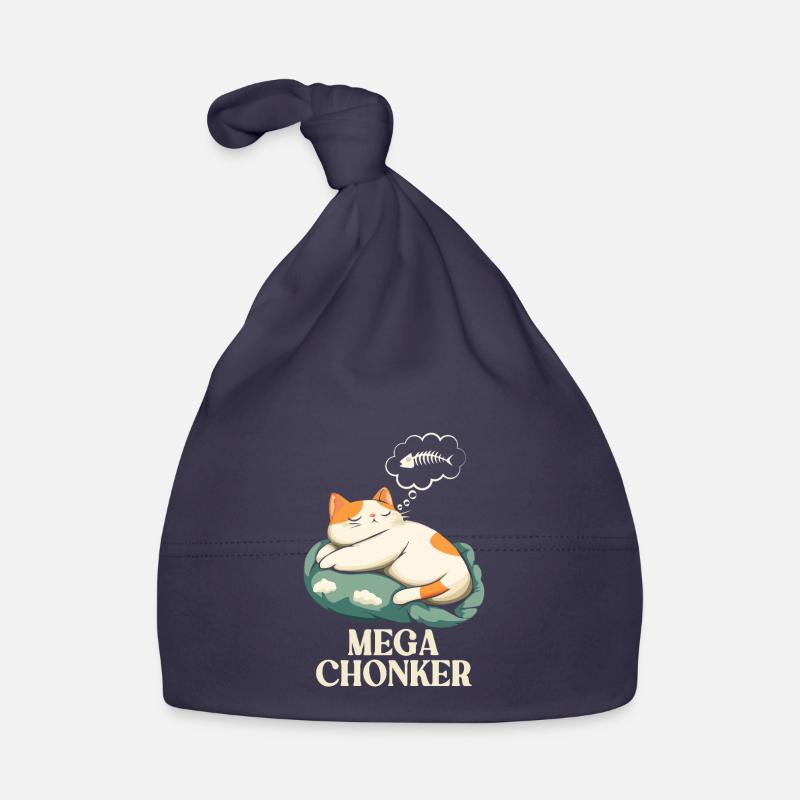 Mega Chonker Cat Thought Bubble Fish Organic Baby Cap