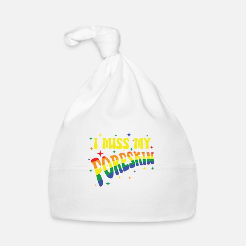 Texte arc-en-ciel : Mon prépuce me manque Bonnet bio Bébé