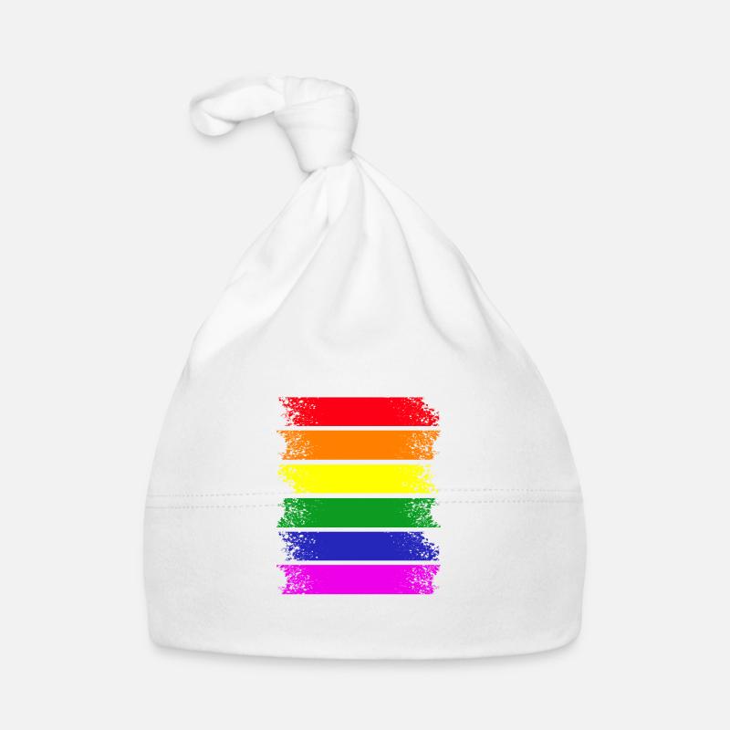 Rainbow Stripes Across Organic Baby Cap