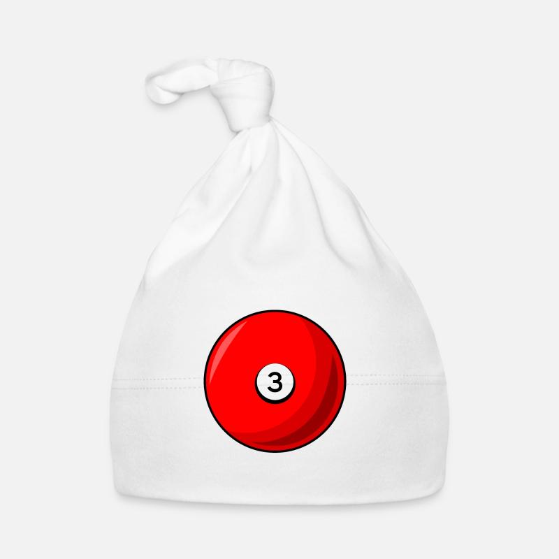 Billardkugel 3 rot Billard drei Baby Bio-Mütze