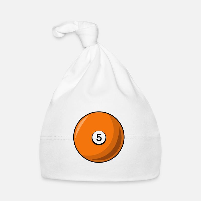 billiard ball 5 orange billiards five Organic Baby Cap